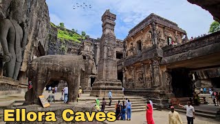 Ellora Caves Tour  Kailasa Temple Ellora  Ellora Caves History  Ajanta Ellora Caves Maharashtra [upl. by Oirramaj]