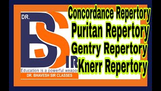 Concordance Repertory Puritan Repertory Gentry Repertory Knerr Repertory Homoeopathy [upl. by Dric628]