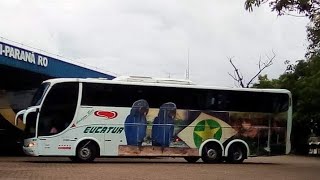 Ônibus rodoviárioEucatur Empresa União Cascavel [upl. by Eanil]