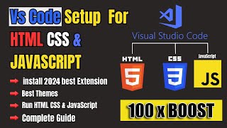 Visual Studio Code setup for HTML CSS and JavaScript  VS Code setup for beginners [upl. by Archy]