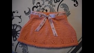 tuto tricot bébé jupe ajourée [upl. by Darlene]