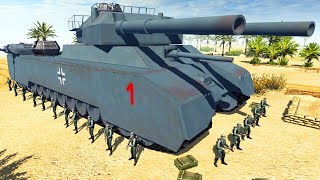 The P1000 Ratte SUPER TANK is UNSTOPPABLE  Men of War WW2 Mod Battle Simulator [upl. by Libbna]