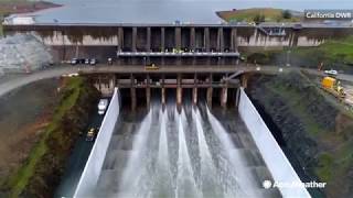 Oroville Dam spillway reopens for the first time in 2 years [upl. by Norty740]