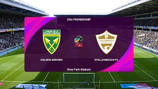 Lamontville Golden Arrows vs Stellenbosch 16092023 DStv Premiership PES 2021 [upl. by Godart822]