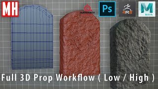 Full 3D GAME ASSET workflow  Maya  ZBrush  Substance Painter [upl. by Kiernan]