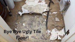 Bathroom Floor Redo  Remove Radiant Floor and Install Floating Tiles [upl. by Neeoma]