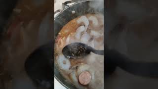 Making gumbo Shrimp crab sausage and chicken 🔥🔥🔥🔥 gumbo cooking yummy foodie wegottatrythat [upl. by Darya]