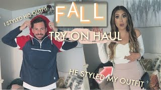 FALL TRY ON HAUL amp HUSBANDWIFE STYLE EACH OTHER [upl. by Atnahs977]