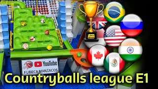 Marble Race CountryBalls League 1st stage  Fubeca World Cup [upl. by Lamraj]