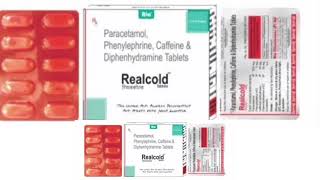 Realcold Tablets Paracetamol Phenylephrine Caffeine amp Diphenhydramine Tablets [upl. by Skinner]