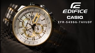 Jam Tangan Casio Edifice CHRONOGRAPH EFR549SG7AVUDF White Dial Dual Tone Stainless Steel Strap [upl. by Brookhouse977]