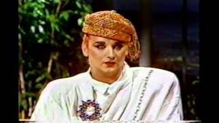 Boy George  First time with Johnny Carson cc 1984 [upl. by Nyladnarb]