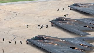 US Pilots Rush for Their Massive Stealth Bombers and Takeoff at Full Throttle [upl. by Esile]