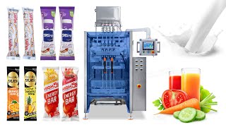 4 Lane Liquid Stick Bag Packing Machine with CIP System [upl. by Giff]