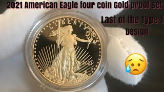 Unboxing and indepth look at the 2021 Gold proof American Eagle four coin set Type 1 [upl. by Dovev792]