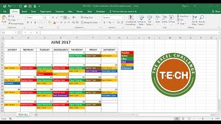 TECH011  Create a calendar in Excel that automatically updates colors by event category [upl. by Garda]