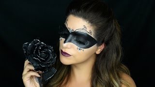 Masquerade Mask Halloween Makeup Tutorial [upl. by Fretwell536]