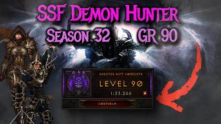 Diablo 3 Season 32 SSF GoD DH GR 90 in 134 min [upl. by Airetnuhs618]