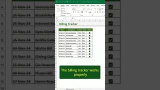 The billing tracker works properly Shorts microsoftexcel excel exceltips [upl. by Nodnerb]