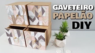 DIY GAVETEIROS DE PAPELÃO  Viviane Magalhães [upl. by Judson312]