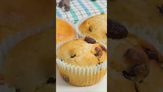 Chocolate Chip Muffins using Greek Yogurt  Dished Shorts [upl. by Nayt709]