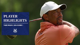 Tiger Woods  Round 1 Highlights  2024 PGA Championship [upl. by Neehsar838]