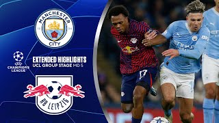 Man City vs RB Leipzig Extended Highlights  UCL Group Stage MD 5  CBS Sports Golazo [upl. by Enaira]