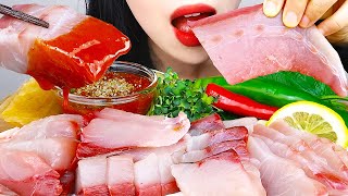 ASMR HAMACHI 방어회 먹방 RAW FISH YELLOW TAIL MUKBANG NO TALKING EATING SOUNDS [upl. by Marysa]