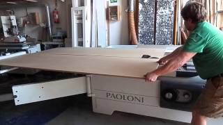 WOODMAN Cutting a sheet of MDF on your own at sliding table saw  Раскраивание плиты в одиночку [upl. by Holcman]