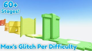 Maxs Glitch Per Difficulty Chart Obby All Stages 0  61 [upl. by Salokkin94]