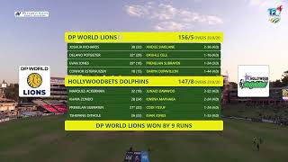 CSA T20 Challenge  DP World Lions vs Hollywoodbets Dolphins [upl. by Orlena]