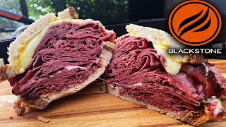 AMAZING NEW YORK STYLE HOT PASTRAMI SANDWICH MADE ON THE BLACKSTONE GRIDDLE [upl. by Macrae]