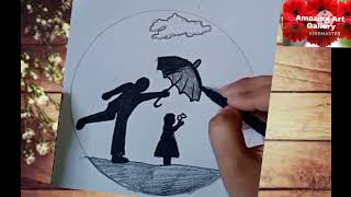 How to draw Fathers day drawing step by step  Easy drawing [upl. by Isacco]