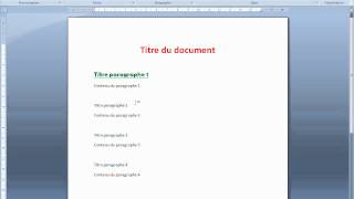 Tuto Reproduire une mise en forme Word 2007 [upl. by Esinaej]