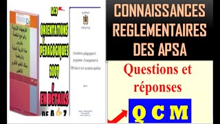 UN QCM AVEC REPONSES DES CONNAISSANCES REGLEMENTAIRES DES APSA 2éme PARTIE [upl. by Gloriana]