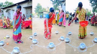 Village womens game of throwing colored Ball  রঙ্গিন বল হাড়িতে ফালানোর চমৎকার খেলা [upl. by Joann]