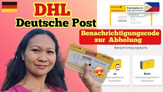 DHL DEUTSCHE POST PAKET BENACHRICHTIGUNGSCODE ZUR ABHOLUNG IN DER FILIALE [upl. by Junina]