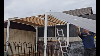 Fitting a polycarbonate roof to my Pergola diy garden 50 [upl. by Falzetta]