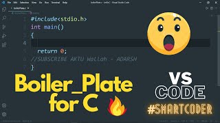 Boiler plate in VS code for C language  super tips 😎😎🔥🔥 [upl. by Arakal134]