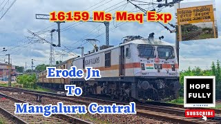 Mangaluru Express Train Travel 🚆 Erode To Mangaluru Central 🚂 16159 MS MAQ Express travel train [upl. by Ajssatsan]