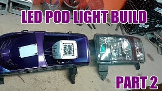 CUSTOM HALO LED POD HEADLIGHT BUILD PT2 [upl. by Ayian]