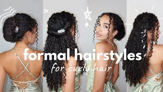 EASY Formal Hairstyles for Curly Hair ✨ Spring 2024 [upl. by Lubet375]