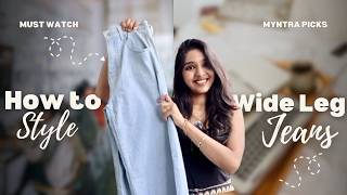 How to Style Wide leg jeans  Wide leg jeans outfit ideas  outfitideas wardrobeessentials [upl. by Marfe150]