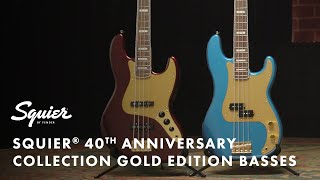 Exploring the Squier 40th Anniversary Gold Edition Basses  Fender [upl. by Maryly]