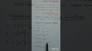 Laplace Transformations Formulas [upl. by Earaj]