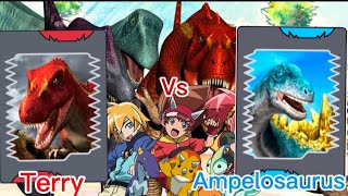 Tyrannosaurus rex Terry vs Ampelosaurus Dinosaur King [upl. by Irod]