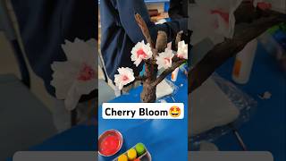 Cherry Bloom Art Activity  Must Watch diy trending shorts reels art craft [upl. by Ojela]