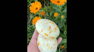 Calendula soap with flowers from the garden gardeningideas [upl. by Novla]