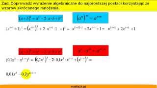 Wzory skróconego mnożenia  Przykłady wykorzystania wzoru  Matfiz24pl [upl. by Adnorhs]
