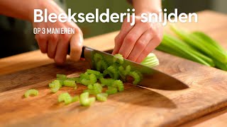 Bleekselderij snijden  How to  Allerhande [upl. by Anisor930]